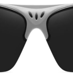 White And Black Shield Wraparound Sports Windproof Riding Running Hiking Cycling Fishing Motorcycle Hiking Sunglasses for Men Women Outdoor Polarized HD UV Protection Mirrored Reflective Sport Glasses