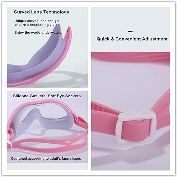 2pcs Adult Swim Goggles，Wide Vision Swim Goggles UV Waterproof Anti Fog Swimwear Eyewear Swim Diving Water Glasses Adjustable Swimming Goggles Women Men Sports Eyewear