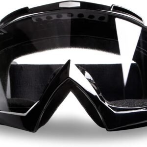 Motorcycle Goggles Dirt Bike Goggles Windproof ATV Dustproof Racing GogglesScratch Resistant Ski Goggles Protective Safety Glasses PU Resin (Black frame+Color lens)