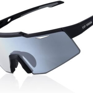Polarized Cycling Glasses, UV 400 Sports Sunglasses Biking Goggles Running Hiking Golf Fishing Driving