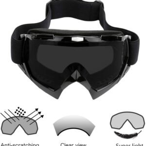 Motorcycle Goggles -Dirt Bike ATV Motocross Eyewear Anti-UV Adjustable MX Riding Offroad Protective Glasses Racing Combat Tactical Military Goggles for Men Women Youth Adult