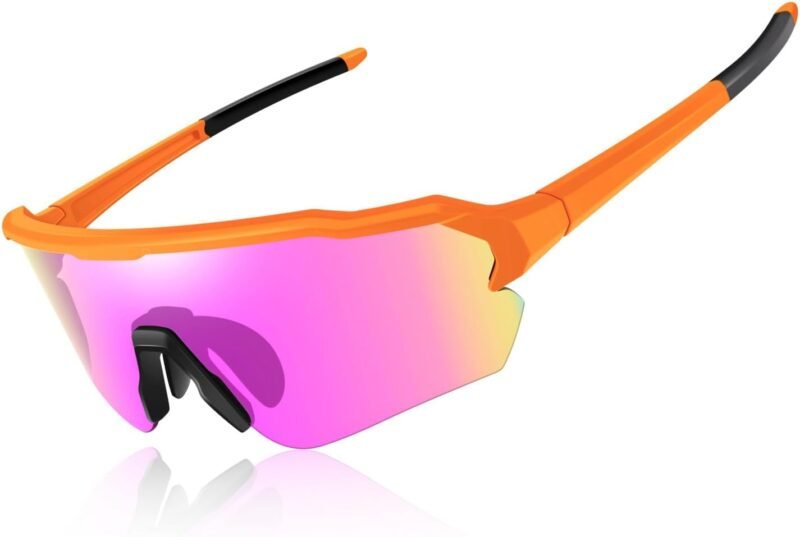 Polarized Cycling Glasses, UV400 TR90 Sports Sunglasses for Men Women