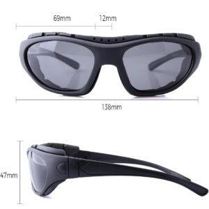 Motorcycle Riding Glasses for Men, Padding Goggles UV Protection Dustproof Windproof Motorcycle Wrap Sunglasses for Outdoor Actives