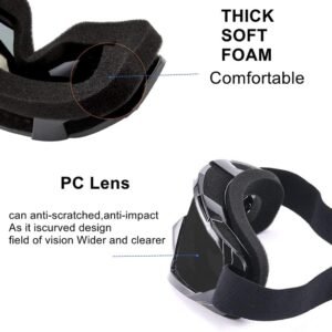 Motorcycle Goggles -Dirt Bike ATV Motocross Eyewear Anti-UV Adjustable MX Riding Offroad Protective Glasses Racing Combat Tactical Military Goggles for Men Women Youth Adult