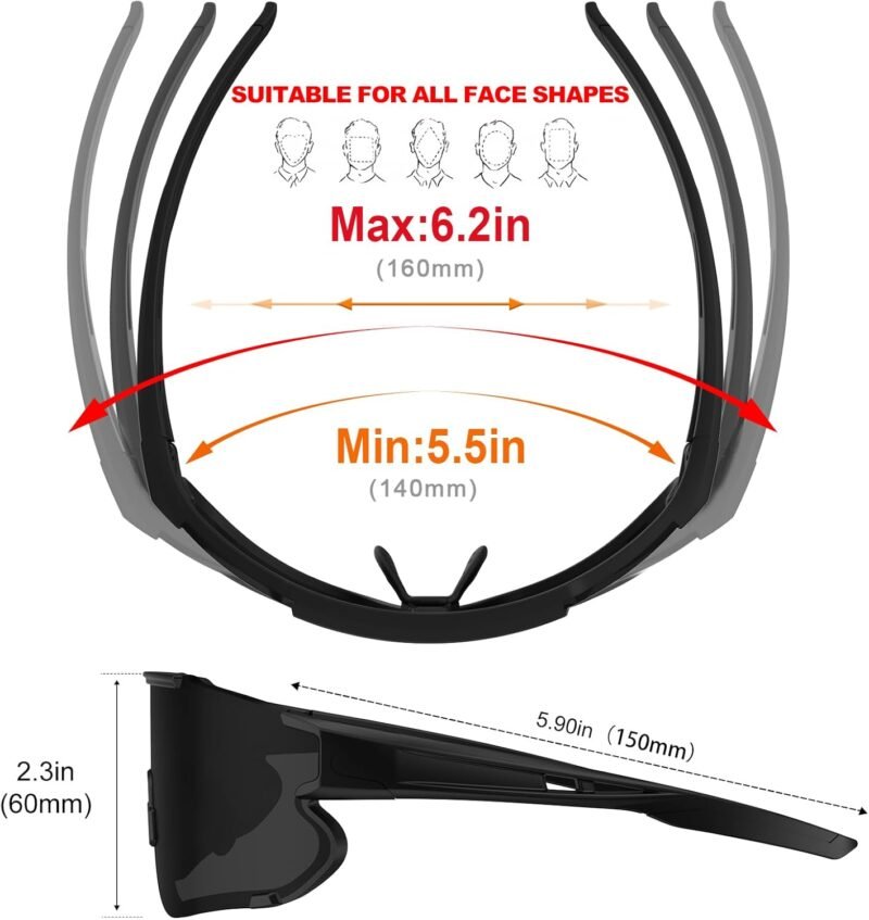 Cycling  Glasses UV400，Polarized Sports Sunglasses