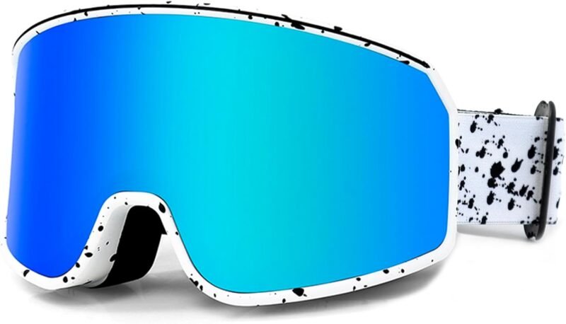 Ski Goggles Over Glasses with Dual lens | Anti-fog Anti-UV Snow Goggles for Men Women Youth Skiing Snowmobile