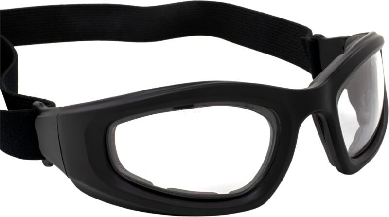 Padded Motorcycle Riding Goggles Clear Lens ANSI Z87.1 Safety Rated