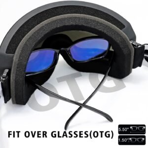 Ski Goggles Over Glasses with Dual lens | Anti-fog Anti-UV Snow Goggles for Men Women Youth Skiing Snowmobile