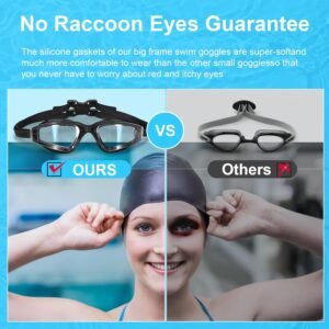 Clarity with our Anti-Fog and Anti-UV Swim Goggles – Wide View Swimming Goggles for Crystal-Clear Underwater Adventures