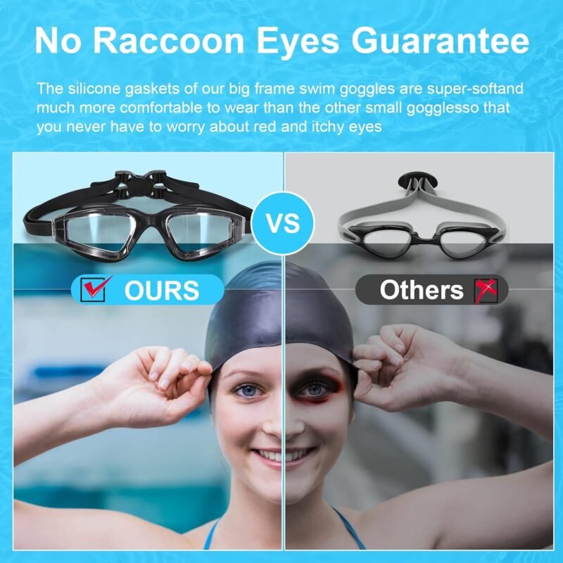 Clarity with our Anti-Fog and Anti-UV Swim Goggles – Wide View Swimming Goggles for Crystal-Clear Underwater Adventures