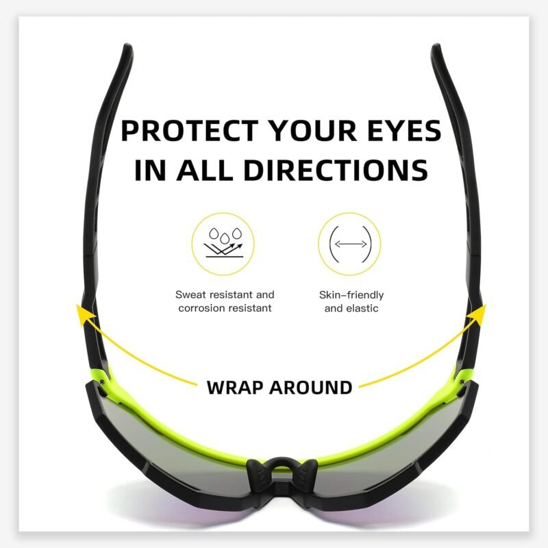 Sport Sunglasses for Men Women, Cycling Sunglasses MTB Frame for Outdoor Sports Softball Running Biking