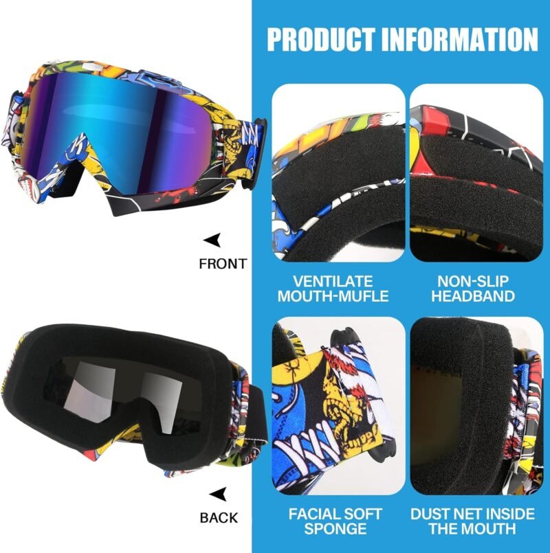Motorcycle Glasses Riding Goggles Safety Glasses Helmet Motorcycle Accessories Powersports Protective Gear for Men Women
